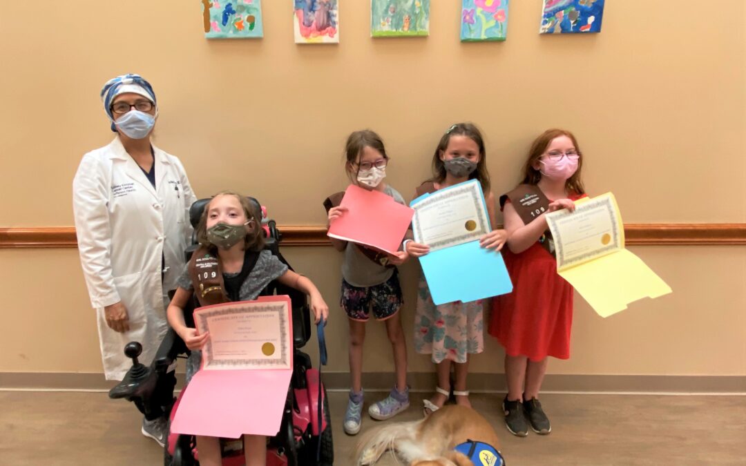 Haddonfield Brownie troop donates paintings to Sidney Kimmel Cancer Center – Washington Township